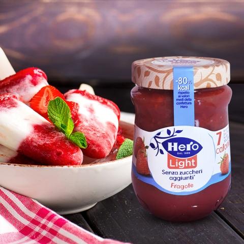 Gelato con Hero Light Fragole e yogurt greco
